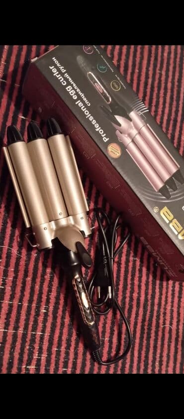 Üçlü dalğa saç burqası (Professional egg curler) - 3 barelli dizayn lalafo.az -da Üçlü dalğa saç burqası (Professional egg curler) - 3 barelli dizayn