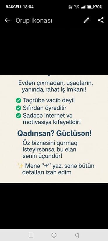 Evdən çıxmadan, uşaqların yanında rahat işləmək imkanı təklif olunur lalafo.az -da Evdən çıxmadan, uşaqların yanında rahat işləmək imkanı təklif olunur