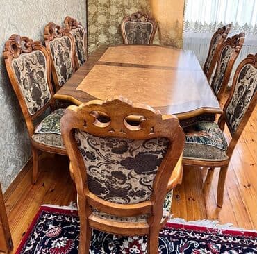 Mətbəx üçün, İşlənmiş, Dördbucaq masa, 8 stul lalafo.az -da Mətbəx üçün, İşlənmiş, Dördbucaq masa, 8 stul