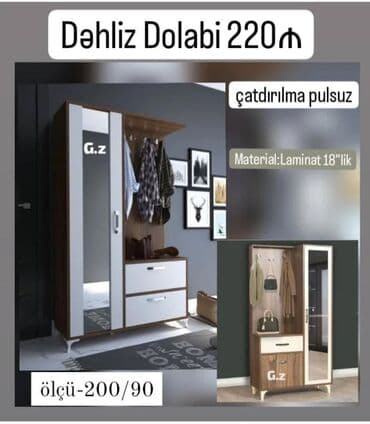 Açılan, 1 qapı Düz dolab, Dəhliz dolabı lalafo.az -da Açılan, 1 qapı Düz dolab, Dəhliz dolabı