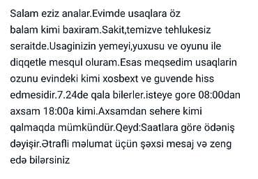 Her vaxtiniz xeyir olsun.Evimde usaqlara oz balam kimi baxiram.Fikri lalafo.az -da Her vaxtiniz xeyir olsun.Evimde usaqlara oz balam kimi baxiram.Fikri