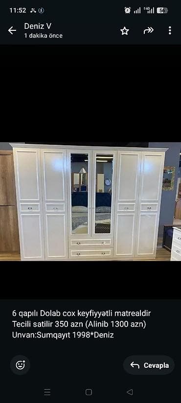 6 qapılı Dolab cox keyfiyyətli matrealdir Tecili satilir 350 azn lalafo.az -da 6 qapılı Dolab cox keyfiyyətli matrealdir Tecili satilir 350 azn