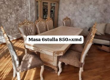 Qonaq otağı üçün, Yeni, Açılmayan, Dördbucaq masa, 6 stul lalafo.az -da Qonaq otağı üçün, Yeni, Açılmayan, Dördbucaq masa, 6 stul