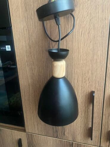 Skandinaviya üslublu asma plafon lampası - Material: mat qara metal lalafo.az -da Skandinaviya üslublu asma plafon lampası - Material: mat qara metal