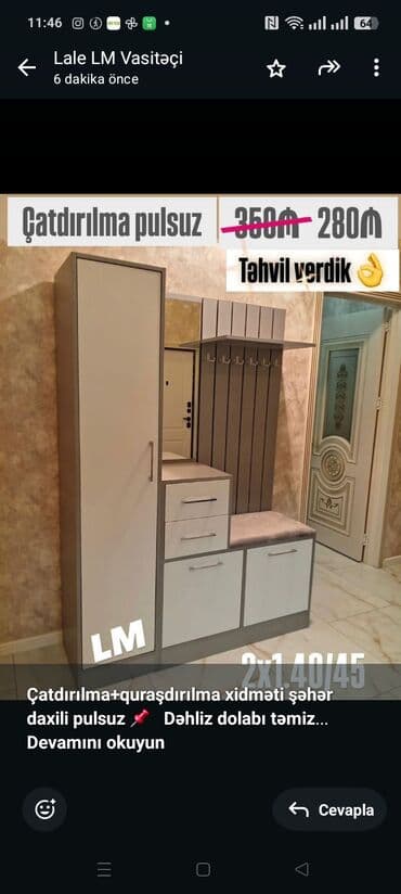 *Çatdırılma+quraşdırılma xidməti şəhər daxili pulsuz* 📌 *Dəhliz lalafo.az -da *Çatdırılma+quraşdırılma xidməti şəhər daxili pulsuz* 📌 *Dəhliz