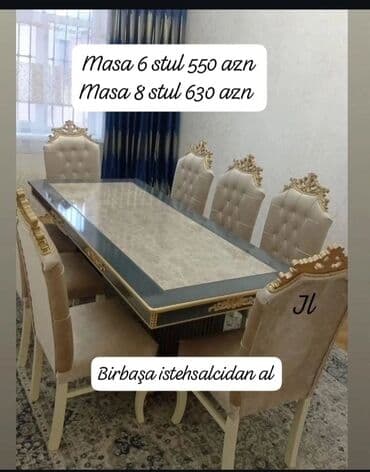 Qonaq otağı üçün, Yeni, Açılmayan, Dördbucaq masa, 6 stul lalafo.az -da Qonaq otağı üçün, Yeni, Açılmayan, Dördbucaq masa, 6 stul