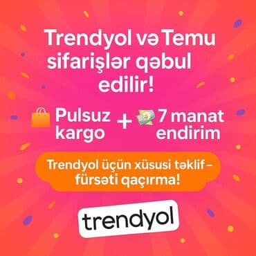 🔥 Temu və Trendyol alış-verişlərində qənaət et! 💸 Hər sifarişə 7₼ lalafo.az -da 🔥 Temu və Trendyol alış-verişlərində qənaət et! 💸 Hər sifarişə 7₼