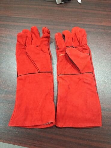 Qırmızı dəri qaynaqçı əlcəkləri (uzun manjetli) - Material: qalın lalafo.az -da Qırmızı dəri qaynaqçı əlcəkləri (uzun manjetli) - Material: qalın