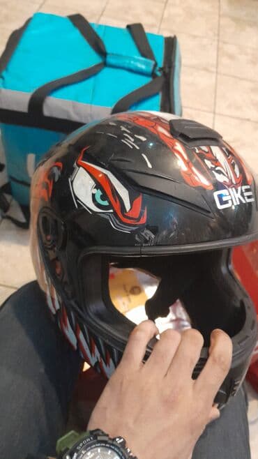 Moto əlcəklər: Moto kask – GIKE brendi, tam üzlü model - Dizayn: Qara əsas rəng lalafo.az -da — 1 Moto əlcəklər: Moto kask – GIKE brendi, tam üzlü model - Dizayn: Qara əsas rəng — 1
