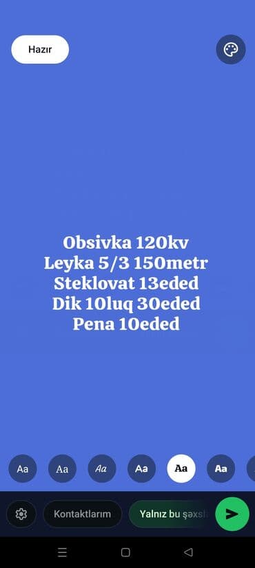 Tikinti/izolyasiya materialları paketi Tərkib: - Obsivka 120 kv - lalafo.az -da Tikinti/izolyasiya materialları paketi Tərkib: - Obsivka 120 kv -