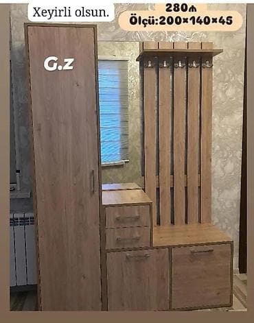 Dəhliz üçün çoxfunksiyalı mebel dəsti - Material: ağac teksturalı lalafo.az -da Dəhliz üçün çoxfunksiyalı mebel dəsti - Material: ağac teksturalı