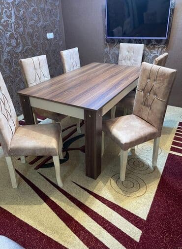 Masa desdi satilir 270azn²⁰.6 stulu var.Unvana catdirilma elave lalafo.az -da Masa desdi satilir 270azn²⁰.6 stulu var.Unvana catdirilma elave