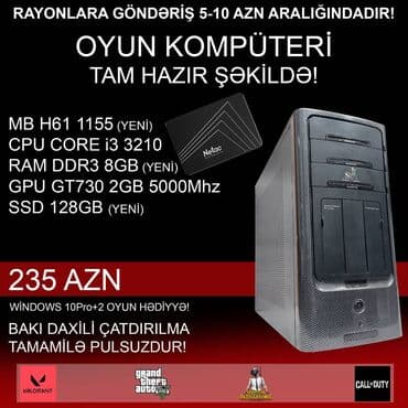 Oyun üçün Kompüter "Gaming Core i3 3210 GT730 2GB 128GB SSD” ⭐Tək lalafo.az -da Oyun üçün Kompüter "Gaming Core i3 3210 GT730 2GB 128GB SSD” ⭐Tək