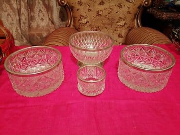 Стариннын хрустальные вазы для фруктов с ободком. 1 штука - 55 манат lalafo.az -da Стариннын хрустальные вазы для фруктов с ободком. 1 штука - 55 манат