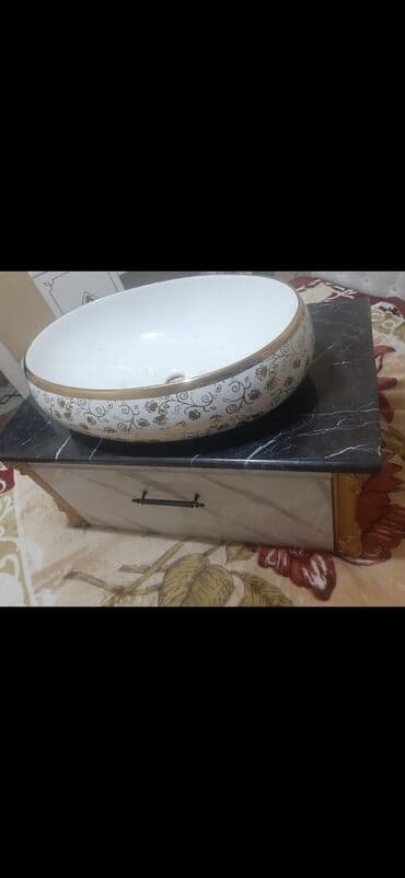 Hamam üçün aksessuarlar: Vanna otağı üçün dəst: üstəqoyma qab-uste (rəf qabı) və güzgü - lalafo.az -da — 3 Hamam üçün aksessuarlar: Vanna otağı üçün dəst: üstəqoyma qab-uste (rəf qabı) və güzgü - — 3