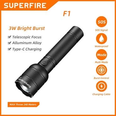 SUPERFIRE F1 modeli, 3W parlaq partlayış funksiyasına malikdir lalafo.az -da SUPERFIRE F1 modeli, 3W parlaq partlayış funksiyasına malikdir