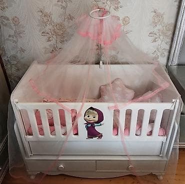 Uşaq beşiyi və aksesuarları - Material: ağ rəngli, möhkəm taxta lalafo.az -da Uşaq beşiyi və aksesuarları - Material: ağ rəngli, möhkəm taxta