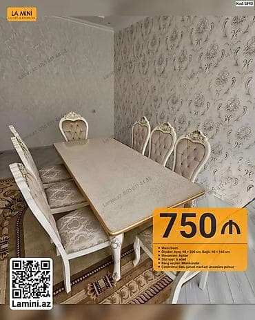 Məhsul: Masa dəstləri 1) Klassik açılan masa dəsti – 6 stulludur - lalafo.az -da Məhsul: Masa dəstləri 1) Klassik açılan masa dəsti – 6 stulludur -