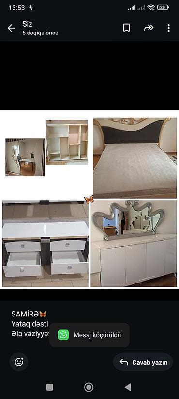 SAMİRƏ🦋 Yataq dəsti Əla vəziyyətdə Mdf matral Qiymət 550 azn Ünvana lalafo.az -da SAMİRƏ🦋 Yataq dəsti Əla vəziyyətdə Mdf matral Qiymət 550 azn Ünvana