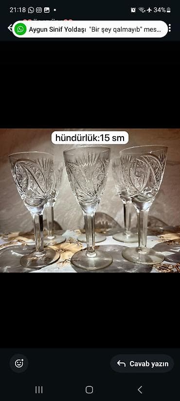 Stəkanlar, rəng - Ağ, Xrustal, 6 ədədli dəst lalafo.az -da Stəkanlar, rəng - Ağ, Xrustal, 6 ədədli dəst