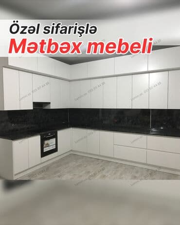 Özəl sifarişlə hazırlanmış müasir mətbəx mebeli. - Dizayn: “L” lalafo.az -da Özəl sifarişlə hazırlanmış müasir mətbəx mebeli. - Dizayn: “L”