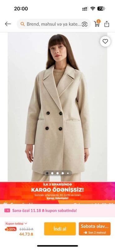 Qadın üçün bej rəngli palto
Ölçü düz gəlmədiyi üçün satılır lalafo.az -da Qadın üçün bej rəngli palto
Ölçü düz gəlmədiyi üçün satılır