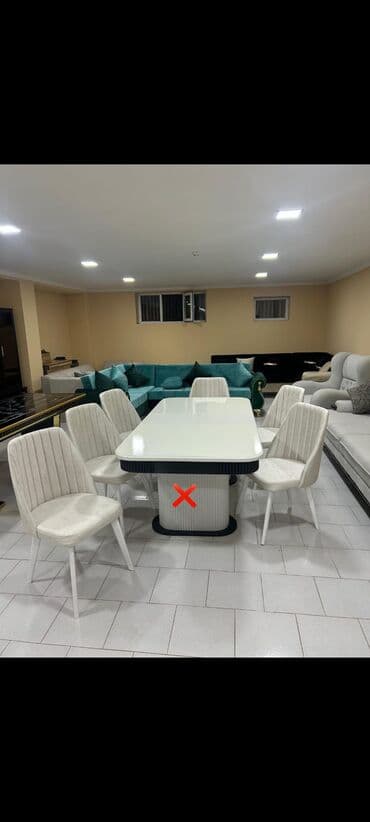 Qonaq otağı üçün, Açılmayan, Dördbucaq masa, 6 stul lalafo.az -da Qonaq otağı üçün, Açılmayan, Dördbucaq masa, 6 stul