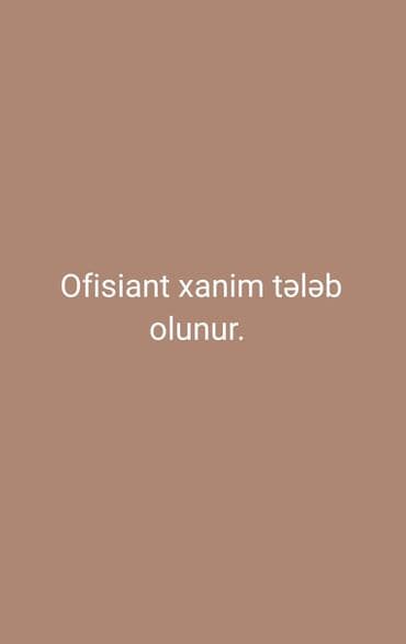 Ofisiant tələb olunur, Pivə barı, Gündəlik ödəniş, İstənilən yaş, Təcrübəsiz lalafo.az -da Ofisiant tələb olunur, Pivə barı, Gündəlik ödəniş, İstənilən yaş, Təcrübəsiz