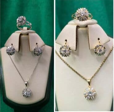 Dəstə daxildir: Üzük, Sırğa, Kulon, Gümüş, 925 Əyar lalafo.az -da Dəstə daxildir: Üzük, Sırğa, Kulon, Gümüş, 925 Əyar