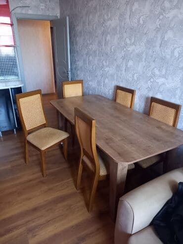 Mətbəx üçün, Açılmayan, Dördbucaq masa, 6 stul lalafo.az -da Mətbəx üçün, Açılmayan, Dördbucaq masa, 6 stul