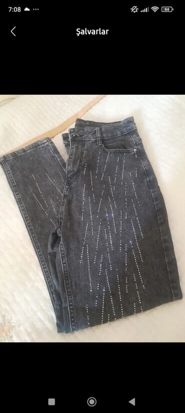 Qadınlar üçün şıq dizaynlı cins şalvar. - Rəng: tünd boz (yuyulmuş lalafo.az -da Qadınlar üçün şıq dizaynlı cins şalvar. - Rəng: tünd boz (yuyulmuş