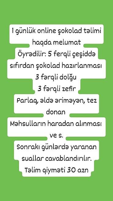 Şokolad telimi üçün whatsapp yazin lalafo.az -da Şokolad telimi üçün whatsapp yazin
