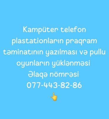 Kampüter telefon plastationların praqram təminatının yazılması və lalafo.az -da Kampüter telefon plastationların praqram təminatının yazılması və