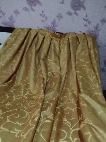 Qızılı rəngdə naxışlı pərdə parçası - Material: qalın, işıq keçirməni lalafo.az -da Qızılı rəngdə naxışlı pərdə parçası - Material: qalın, işıq keçirməni