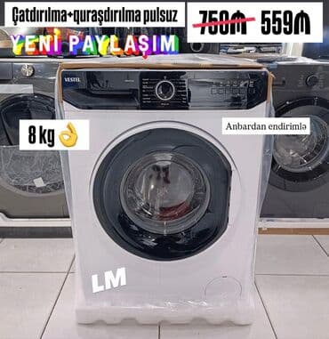 Paltaryuyan maşın Vestel, 8 kq, Avtomat, Qurutmasız lalafo.az -da Paltaryuyan maşın Vestel, 8 kq, Avtomat, Qurutmasız