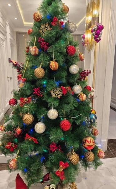 Yeni il agaci. hundurluk 2.0 m. Elave olaraq 40 eded oyuncaq hediye lalafo.az -da Yeni il agaci. hundurluk 2.0 m. Elave olaraq 40 eded oyuncaq hediye