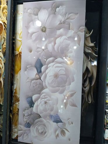 3D dekorativ divar paneli / şüşə tablo - Dizayn: Ağ-qonur tonlarda lalafo.az -da 3D dekorativ divar paneli / şüşə tablo - Dizayn: Ağ-qonur tonlarda