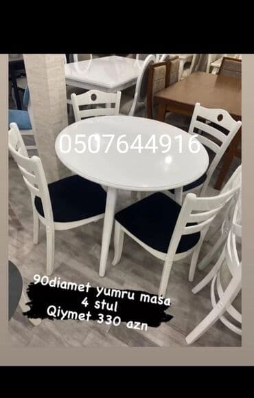 Mətbəx üçün, Yeni, Açılmayan, Yumru masa, 4 stul lalafo.az -da Mətbəx üçün, Yeni, Açılmayan, Yumru masa, 4 stul