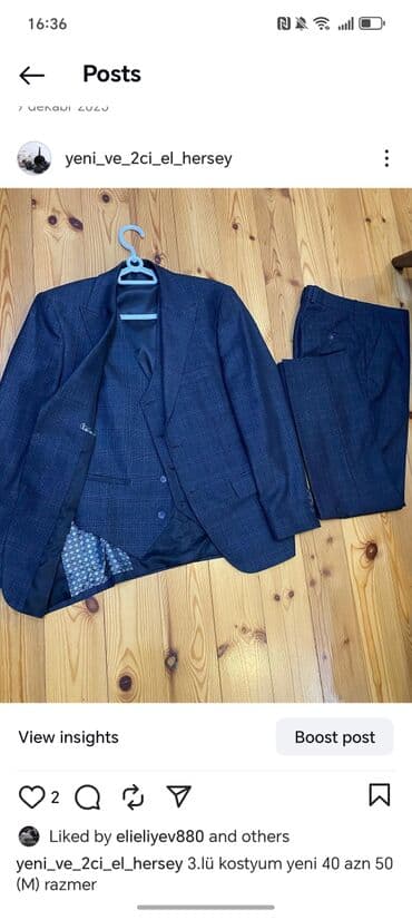 Yeni 3 lu kostyum 50 razmer S. M razmere uyğun lalafo.az -da Yeni 3 lu kostyum 50 razmer S. M razmere uyğun