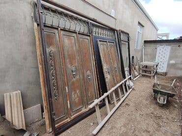 Дворовые ворота: Б/у Железо Дворовые ворота, Распашные, 3 м, Механические, С дверью, цвет - Черный at lalafo.az — 2 Дворовые ворота: Б/у Железо Дворовые ворота, Распашные, 3 м, Механические, С дверью, цвет - Черный — 2