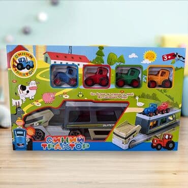 Синий трактор автовоз.На изображении представлен набор игрушек "Синий lalafo.az -da Синий трактор автовоз.На изображении представлен набор игрушек "Синий