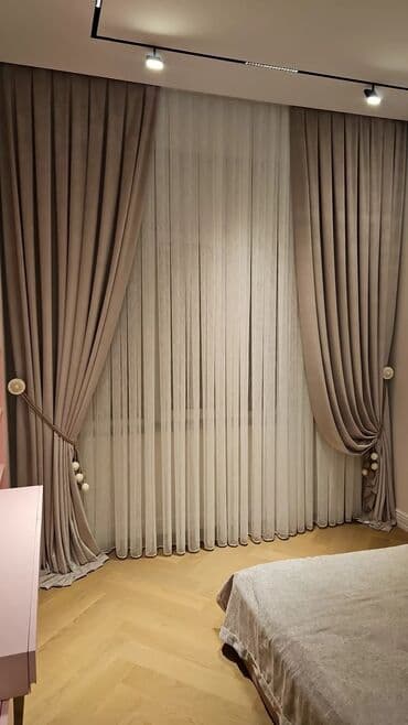 Qonaq otağı və yataq otaqları üçün zərif pərdə komplekti - İkiqat lalafo.az -da Qonaq otağı və yataq otaqları üçün zərif pərdə komplekti - İkiqat