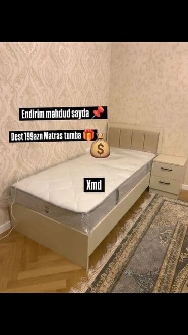 Yeni, Təknəfərlik çarpayı, Matras ilə lalafo.az -da Yeni, Təknəfərlik çarpayı, Matras ilə