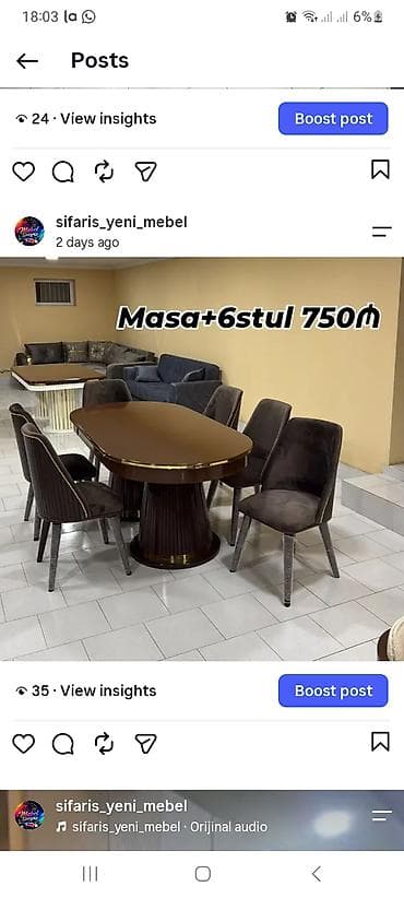 Masa + 6 stul dəsti - Dəst tərkibi: 1 ədəd yemək masası və 6 ədəd lalafo.az -da Masa + 6 stul dəsti - Dəst tərkibi: 1 ədəd yemək masası və 6 ədəd