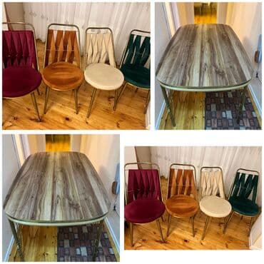 Mətbəx üçün, İşlənmiş, Kvadrat masa, 4 stul lalafo.az -da Mətbəx üçün, İşlənmiş, Kvadrat masa, 4 stul