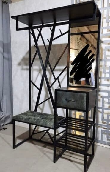 Loft/industrial üslubda dəhliz üçün kombinə edilmiş asılqan sistemi lalafo.az -da Loft/industrial üslubda dəhliz üçün kombinə edilmiş asılqan sistemi