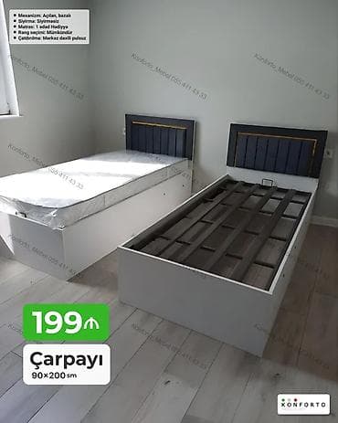 Çarpayı – 90×200 sm - Mexanizm: açılan, bazalı (anbarlıq hissə) - lalafo.az -da Çarpayı – 90×200 sm - Mexanizm: açılan, bazalı (anbarlıq hissə) -