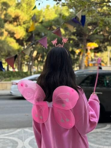 Çəhrayı “peri” aksesuar dəsti - 3 parça: çəhrayı qanadlar, kəpənək lalafo.az -da Çəhrayı “peri” aksesuar dəsti - 3 parça: çəhrayı qanadlar, kəpənək