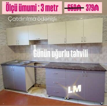 Mətbəx mebellərinin sifarişlə hazırlanması✔️ Ölçü : 3metr: 379₼ lalafo.az -da Mətbəx mebellərinin sifarişlə hazırlanması✔️ Ölçü : 3metr: 379₼