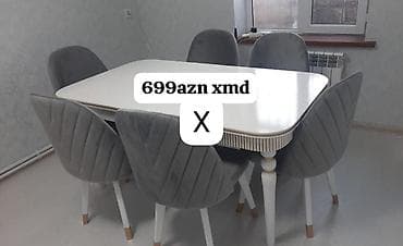 Mətbəx/yemək otağı üçün masa və 6 stul dəsti. Xüsusiyyətlər: - Masa lalafo.az -da Mətbəx/yemək otağı üçün masa və 6 stul dəsti. Xüsusiyyətlər: - Masa
